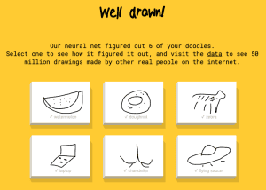 A screenshot of the final result of a Quick Draw activity